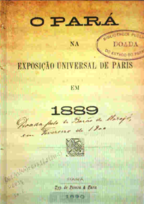Capa de O Pará na Exposição Universal de Paris em 1889
