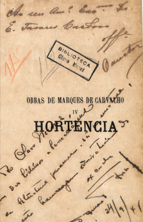 Capa de O romance Hortência de Marques de Carvalho