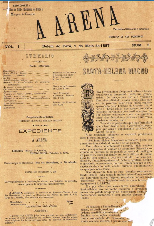 Capa de A Arena: periódico litterario e artistico
