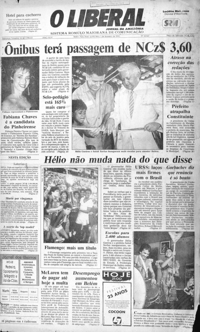 Capa de O Liberal: Jornal da Amazônia