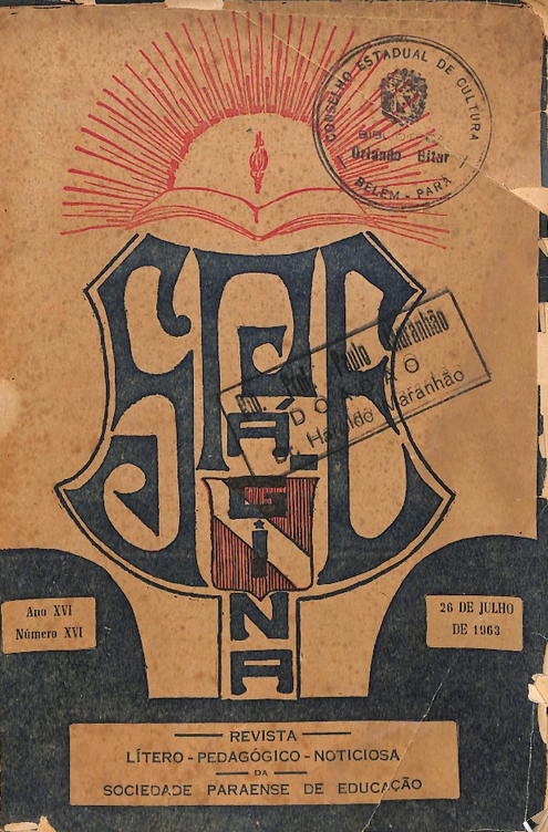 Capa de Página: revista lítero-pedagógico-noticiosa da sociedade paraense de educação